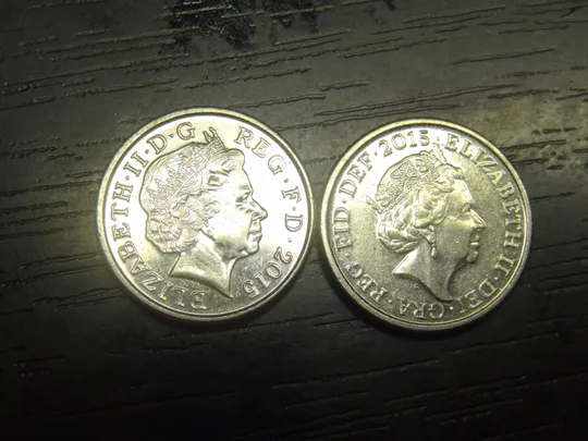 5 пенсів 2015 Британія (два різновиди) Ціна