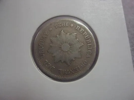 монета уругвай 5 сантесимо 1924 №8057 З аукціону
