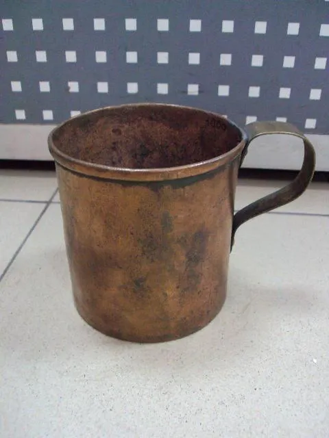Кружка медь старая высота 12 см, диаметр 11,5 см №622 Ціна