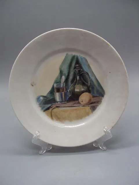 Декоративная тарелка фарфор роспись натюрморт Одесское художественное училище 2,3 х 20,4 см №740 Ціна