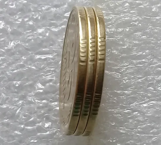 (3394) 25 копійок 1994 1БВк брак гуртильного кільця - 3 монети одним лотом (25 копеек 1994 1БВк) Ціна