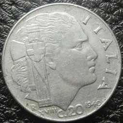 фото, 20 чентезімо 1940 Італія, магнітна, ребристий гурт