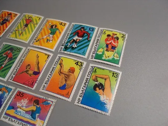 Купити марки серия Болгария 1979 олимпиада москва 1980 спорт лот 12 шт гаш №1633