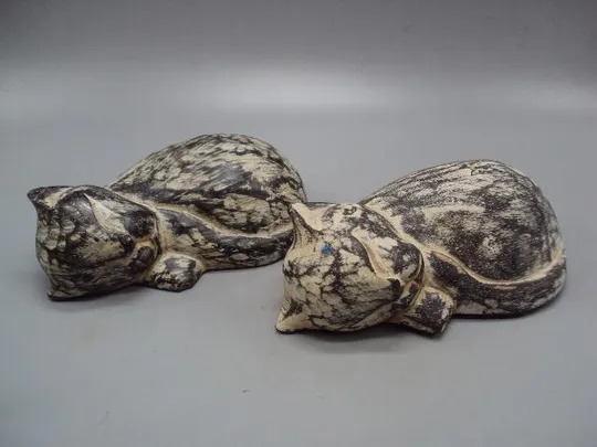 Фигура дерево статуэтка кот спящий котик котенок спит пума Европа размер 6 х 16,5 см лот 2 шт №11027 Ціна