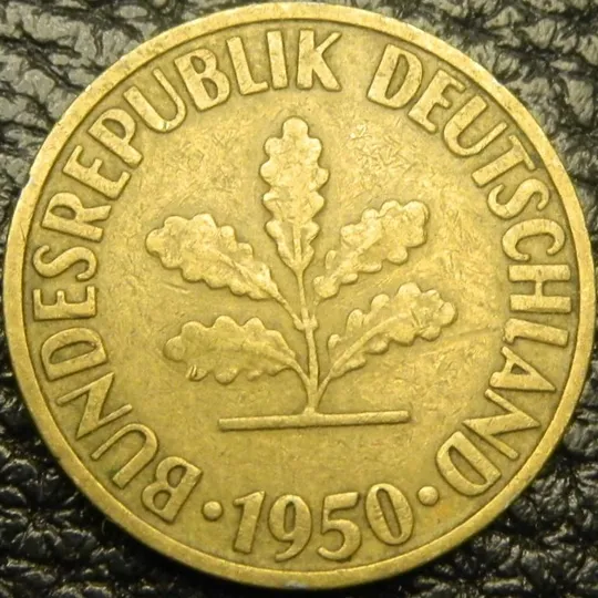 10 пфенінгів 1950 D ФРН Ціна