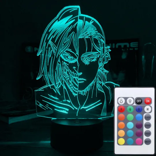 Акриловий світильник-нічник з пультом 16 кольорів Ерен Єгер tty-n001736 Ціна