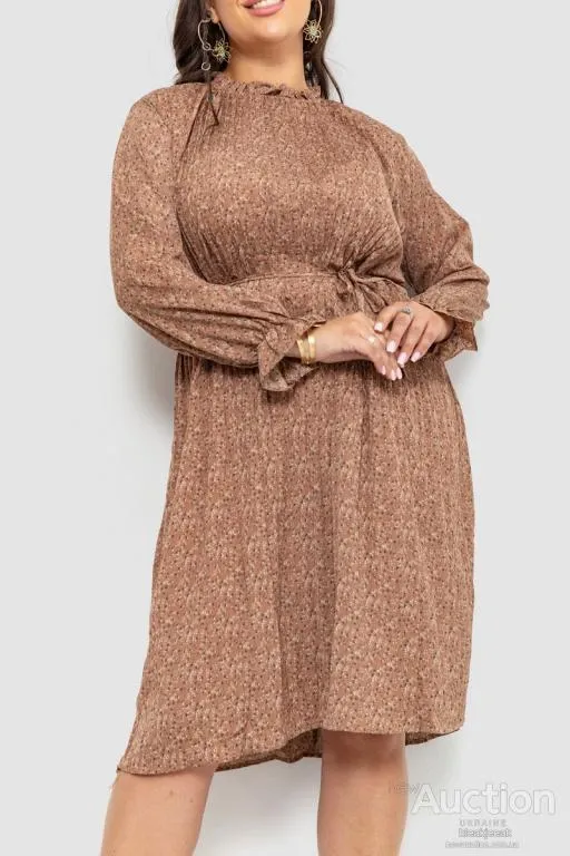 Купити Платье шифоновое  свободного кроя, цвет мокко, 204R701-1