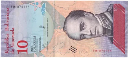 фото, 10 боліварів 2018 року UNC Венесуела [ММ]