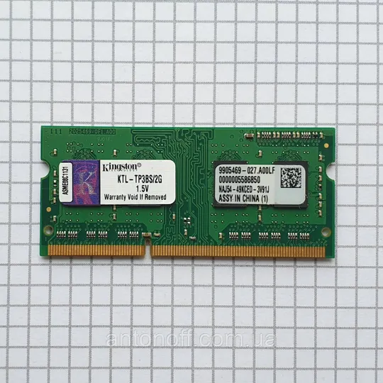 Модуль пам&#039;яті Kingston 2GB DDR3 KTL-TP3BS/2G 9905469-027.A00LF 1333MHz для ноутбука оригінал Ціна
