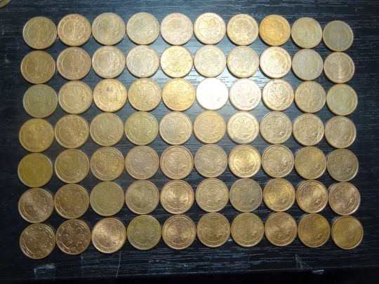 1 євроцент Німеччина (порічниця) 70шт, всі різні Ціна