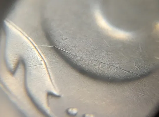 Купити (7751) 25 копійок 2014 розколи на реверсі + &quot;тіні&quot; (зминання) на аверсі (25 копеек 2014 брак) 1ЕБм, 1ЕБд