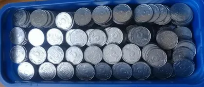 фото, (394) 5 копійок 1992 - опт - 2,15 кг - 500 монет одним лотом /5 копеек/