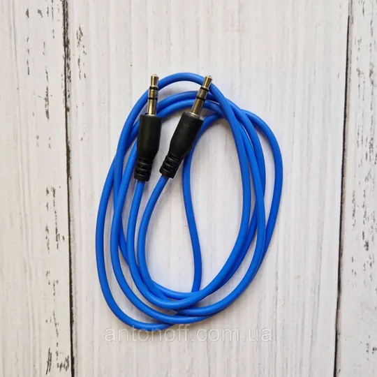 Кабель аудіо AUX 3.5 - 3.5 мм тато-тато синій 1м Ціна