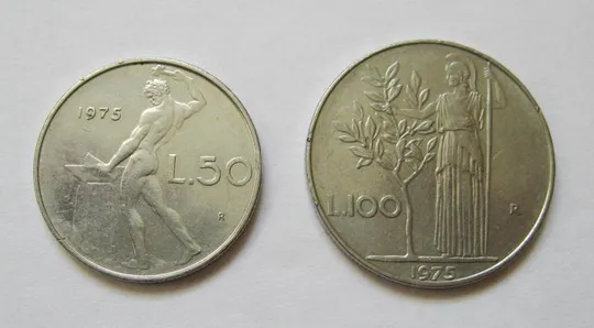 50 лір і 100 лір  = 1975 р. = ІТАЛІЯ - ИТАЛИЯ == Ціна