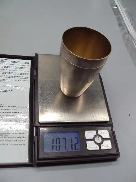 Рюмка стопка серебро 875 проба рюмки стопки вес 107,12 г высота 7,1см, диаметр 5,2см лот 2 шт №14301 Характеристики