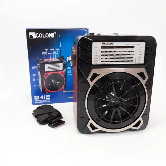 Радиоприемник GOLON RX-9122 портативная колонка всеволновое переносное радио FM фонарь LED. Цвет: к Недорого