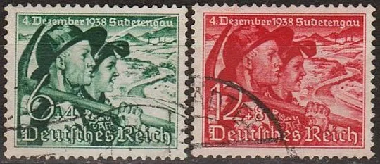 1938 - Рейх - Голосування в Судетах Mi.684-85 _8,0 € Ціна