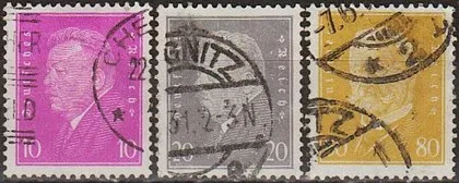 фото, 1930 - Німеччина - Стандарт - Президенти Mi.435-37 _5,0 €