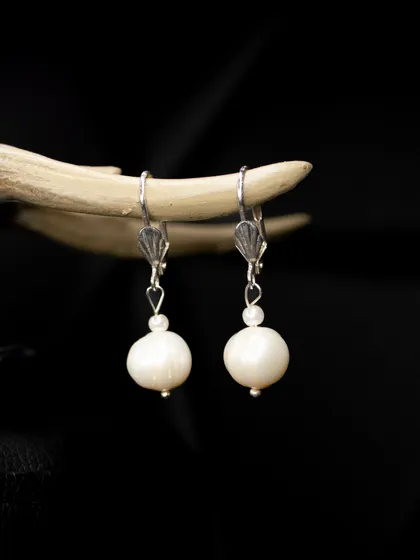 фото, Сережки з натуральними перлинами