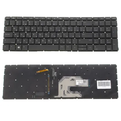 фото, Клавіатура для ноутбука HP (ProBook: 450 G6, 455 G6) rus, black, без фрейму, підсвічування клавіш(оригінал)