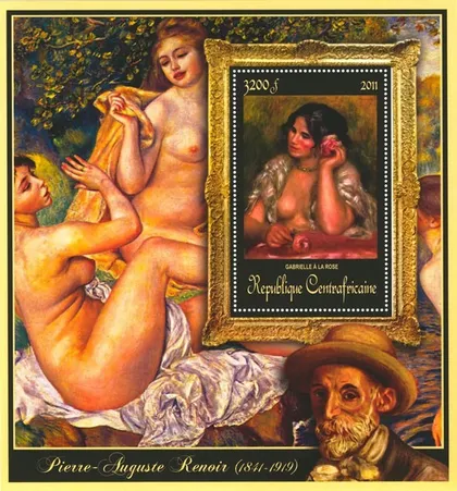 фото, ЦАР-Живопись-Ренуар-2011. Чистый красивый Блок. MNH.