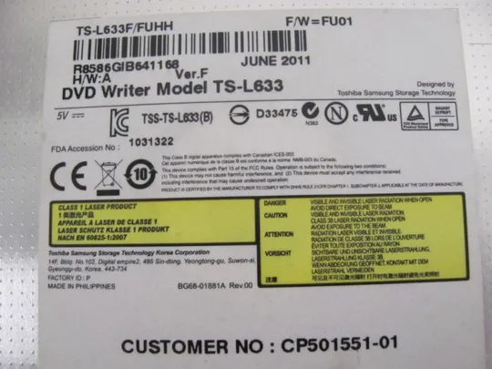 №261-1 DVD-привод CP343902-02 CP557624-01 для FUJITSU T900 AH530 A530 оригінал Продаж