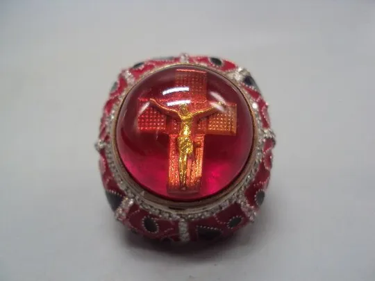 Женское кольцо султан перстень крест распятие эмаль серебро вес 29,28 г размер 18,5 №15177 Інтернет-аукціон