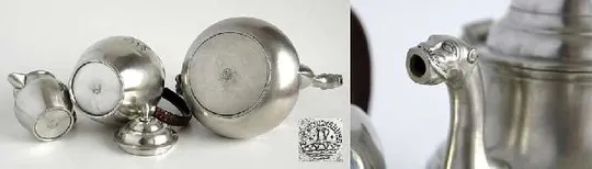 Чайно-кавовий сервіз олово посріблення Німеччина Характеристики