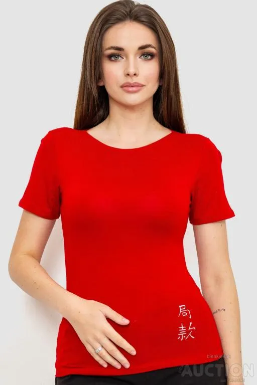 Футболка женская, цвет красный, 186R653 Ціна