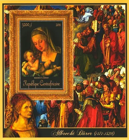 фото, ЦАР-Живопись-Дюрер-2011. Чистый красивый Блок. MNH.