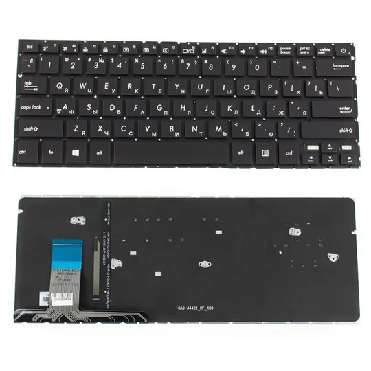 Клавиатура для ноутбука ASUS (UX330CA series) rus, black, без фрейма, подсветка клавиш Ціна