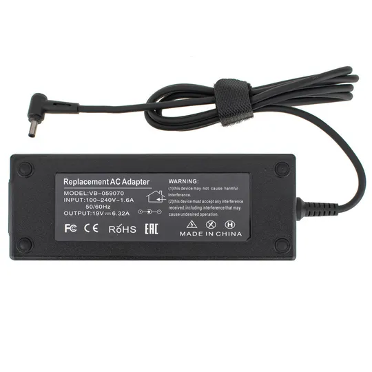 Блок живлення для ноутбука ASUS 19V, 6.32A, 120W, 4.5*3.0-PIN, 3 hole, L-образний роз&#039;єм, black (Replacement AC Adapter) (без Ціна