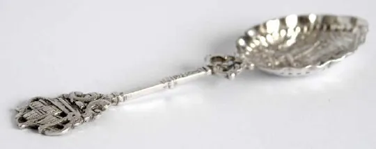 Антикварна срібна ложечка Музиканти 800 проба 1900-ті Germany Ціна