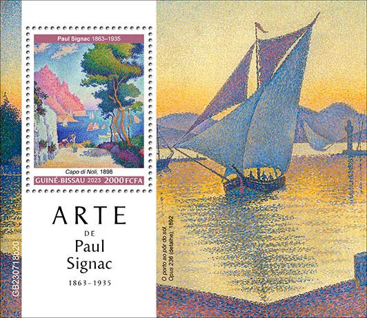 Гвинея Бисау-Живопись- Поль Синьяк-2023.Чистый полный  комплект-Блок.MNH. Ціна