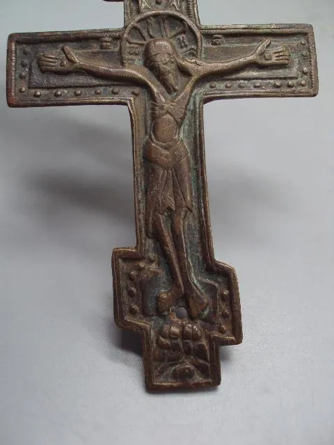 Крест распятие пластика бронза размер 15,9 х 9,1 см (№804) №13895 Недорого