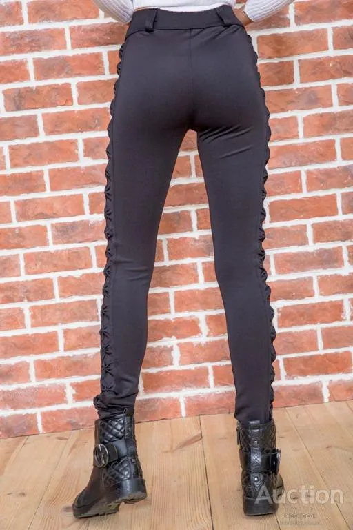 Лосины черного цвета, с декоративными вставками, 172R121 Продаж