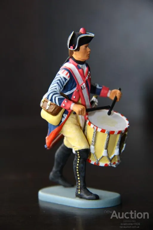 американец пруссак БАРАБАНЩИК PREISER ELASTOLIN 70мм ФРГ №54134 Продаж