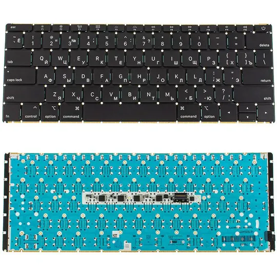 Купити Клавіатура для ноутбука APPLE (MacBook Pro Retina: A1534 (2015)) rus, black, SMALL Enter, подсветка клавиш