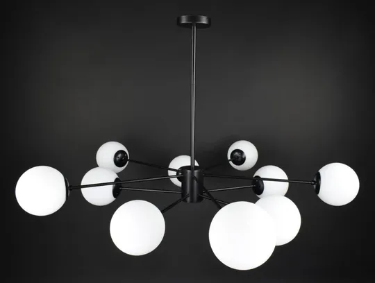 Люстра потолочная на 10 лампочек 27783 Черный 40-70х116х116 см. Недорого