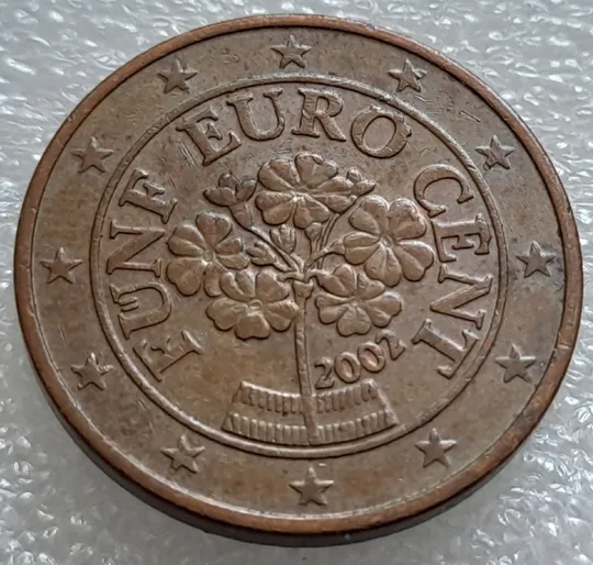 (2507) 5 євроцентів 2002 Австрія - гарні викрошки на аверсі (5 евроцентов 2002 Австрия) Де купити