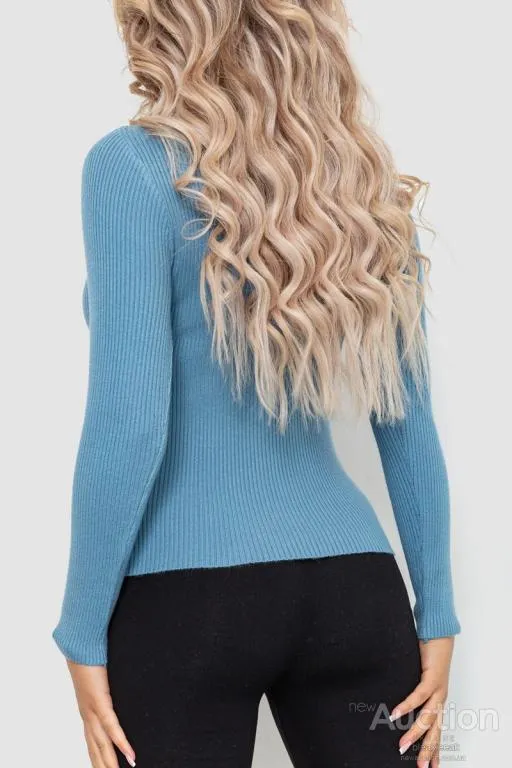 Кофта женская на молнии в рубчик, цвет джинс, 204R003 Продаж