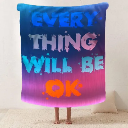 Купити Плед 3D мотивационный EVERY THING WILL BE OK 2743_B 12825 135х160 см
