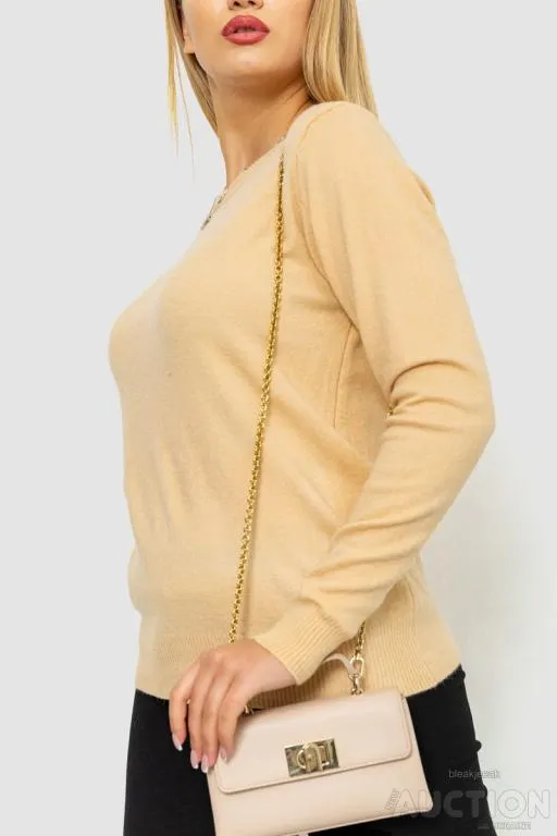 Кофта женский однотонный повседневный, цвет бежевый, 244R2033 З аукціону