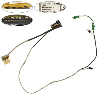 фото, Шлейф для ноутбука Asus (S551, K551) 30pin LED (DD0XJ9lC100)
