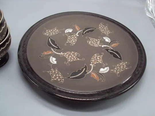 Купити Набор авторский сервиз керамика ручная работа В. Ильчева пиалы, ваза, тарелка и чайник пиалки №14244