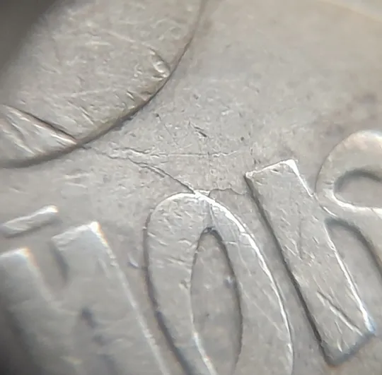 (1322) 25 копійок 1992 3БАм тріщина в металі монети на реверсі, 2 варіант (25 копеек 1992 3БАм брак) Де купити