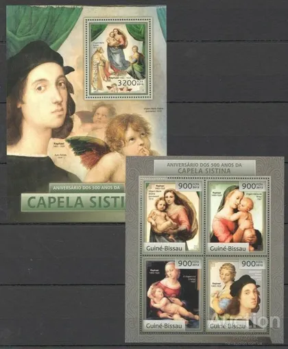 фото, Гвинея Бисау-Рафаэль-2003.Чистый полный комплект-Блок+М/лист.MNH