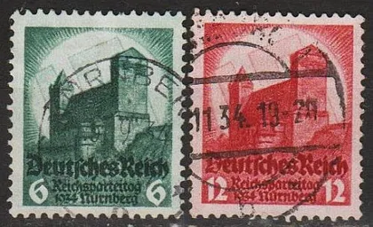 фото, 1934 - Рейх - З'їзд в Нюрнберзі Mi.546-47 _1,50 EU
