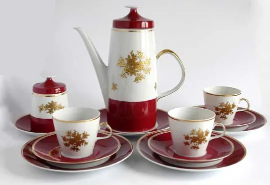 Чайно/кавовий сервіз порцеляна позолота 1960-ті НДР Ціна