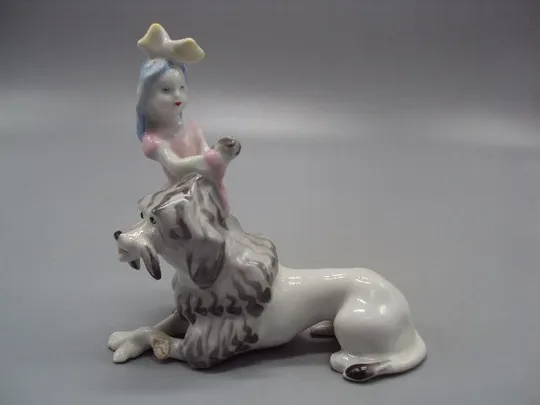 Фигура фарфор статуэтка ЛФЗ Мальвина и Артемон сказка Буратино и золотой ключик 11,5 см №14518 Ціна